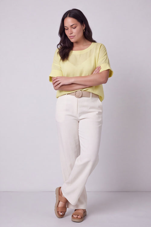 Kyrie Linen Yellow Top - Image 1