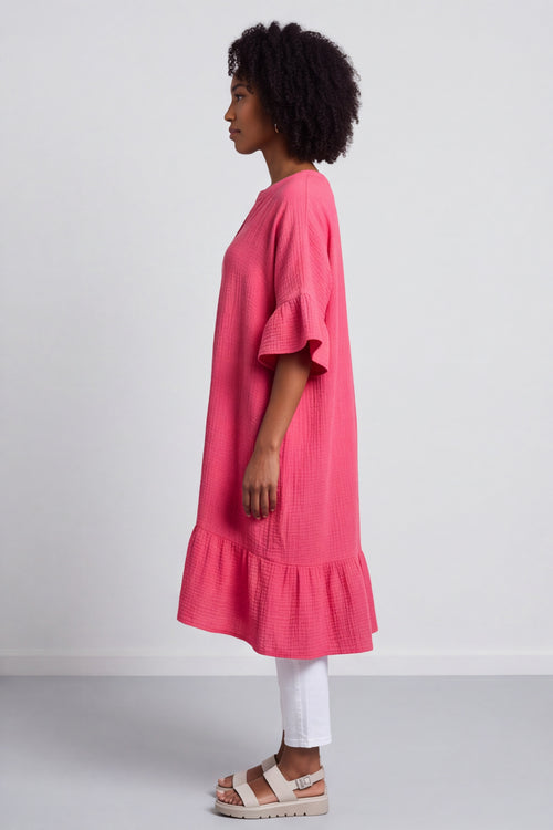 Crespa Crinkle Cotton Dress Baby Pink - Image 2