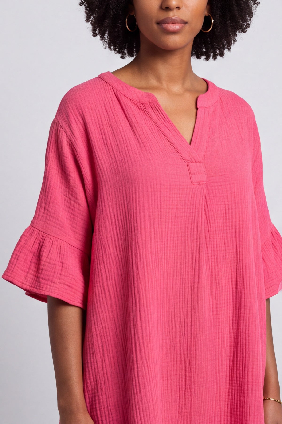 Crespa Crinkle Cotton Dress Baby Pink