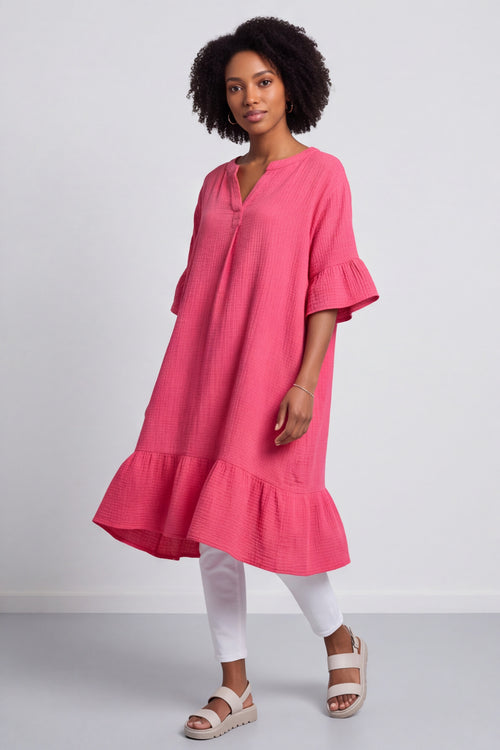 Crespa Crinkle Cotton Dress Baby Pink - Image 5
