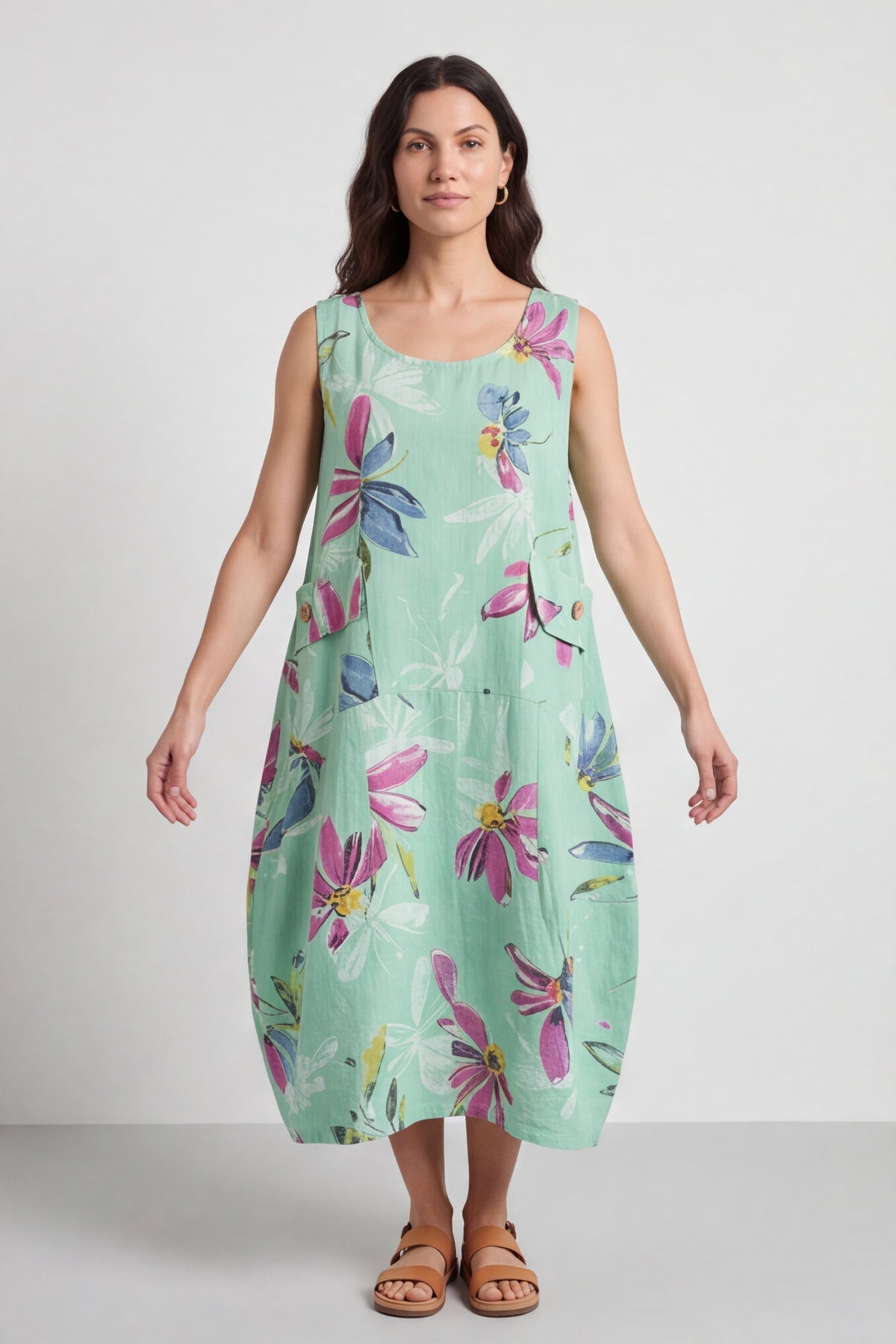 Darcie Floral Print Mint Dress