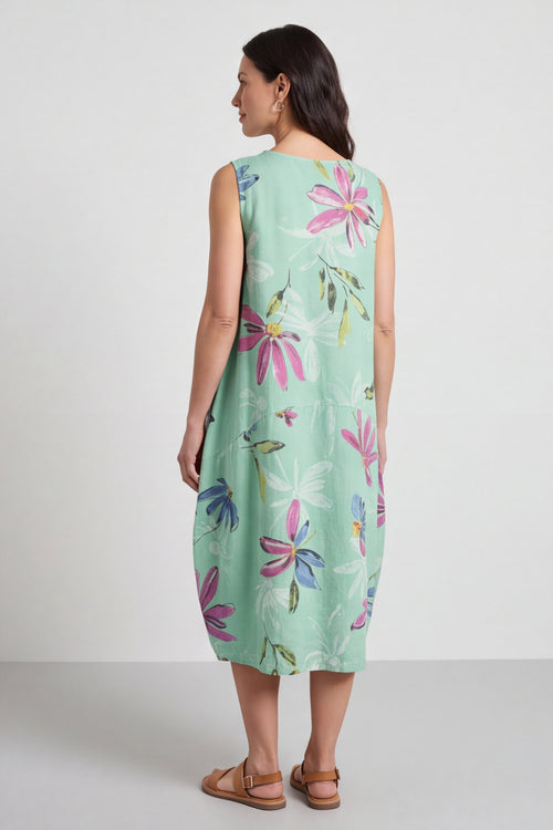 Darcie Floral Print Mint Dress - Image 5