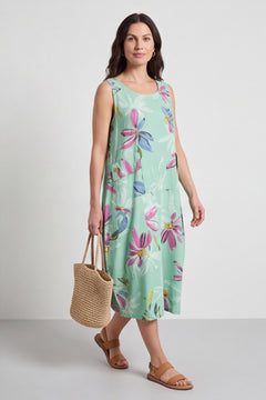 Darcie Floral Print Mint Dress