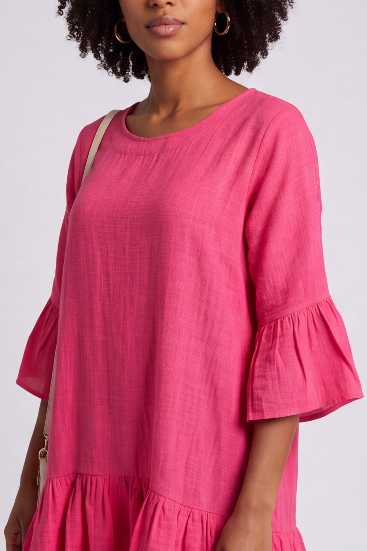 Kalli Cotton Frill Pink Dress