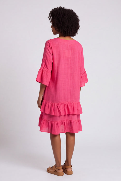 Kalli Cotton Frill Pink Dress - Image 5