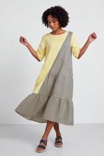 Rosa Stripe Yellow Linen Dress Soft Yellow/Linen,Cotton - Rosa Stripe Yellow Linen Dress