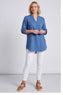 Rhiannon Crinkle Blue Cotton Top