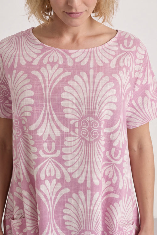 Annalise Print Cotton Pink Dress - Image 2