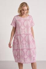 Annalise Print Cotton Pink Dress Pink - Annalise Print Cotton Pink Dress