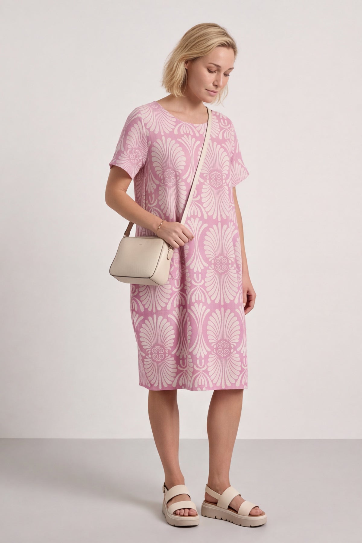 Annalise Print Cotton Pink Dress