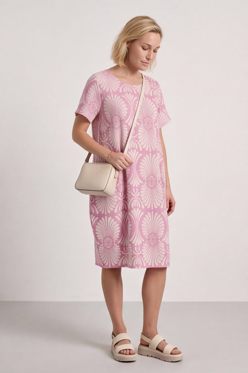 Annalise Print Cotton Pink Dress - Image 3