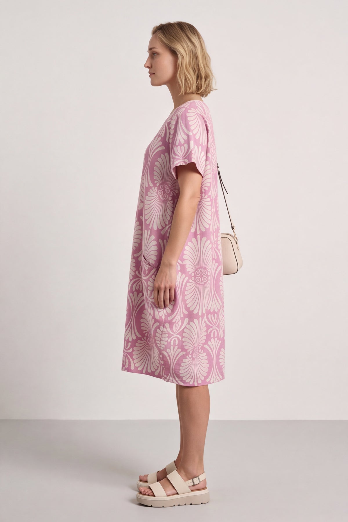 Annalise Print Cotton Pink Dress