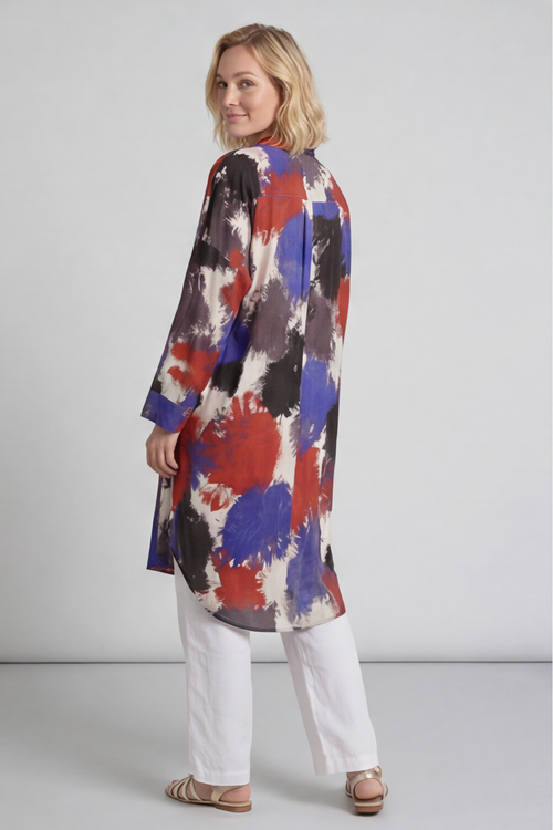 Macie Ink Print Shirt Royal Blue - Image 6