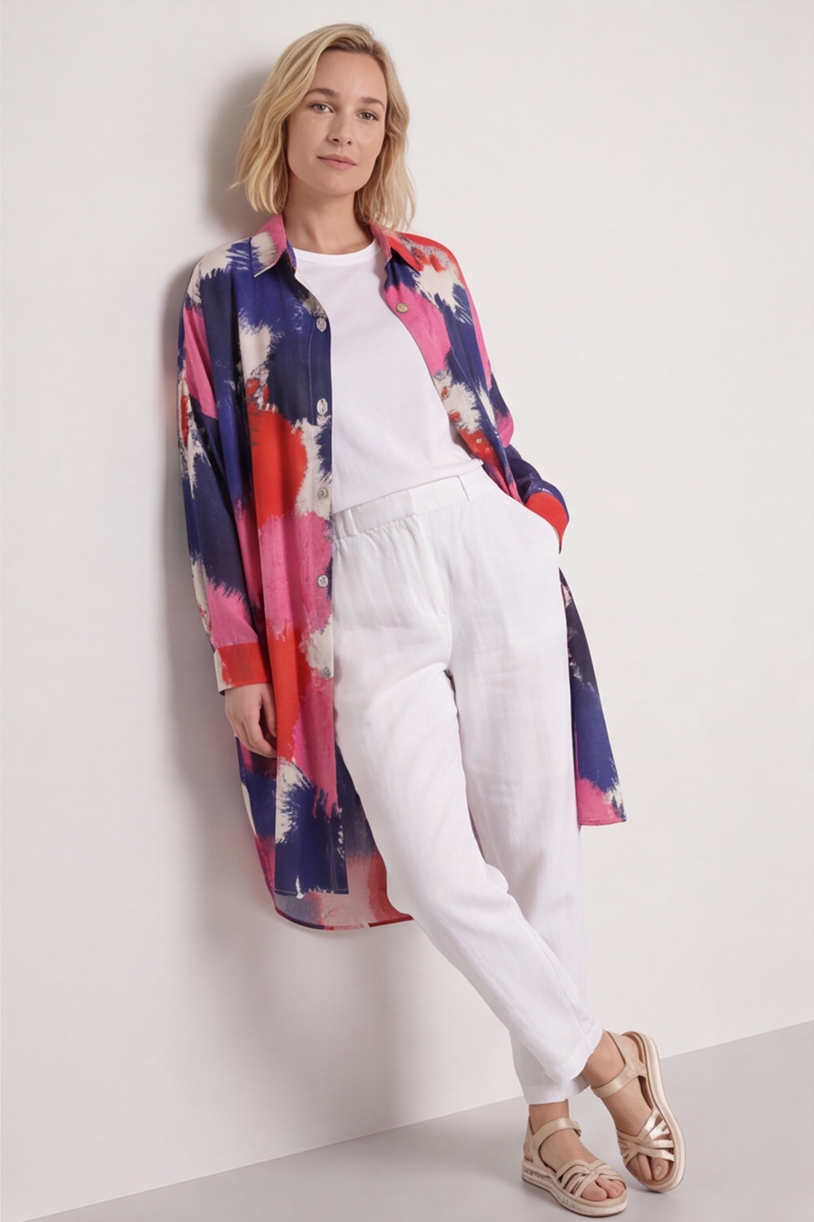 Macie Ink Print Shirt Fuchsia