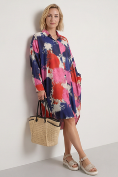 Macie Ink Print Shirt Fuchsia