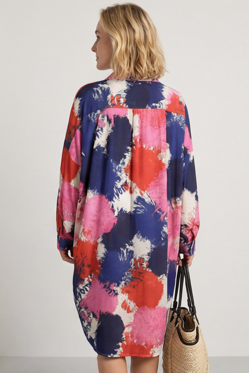 Macie Ink Print Shirt Fuchsia - Image 4