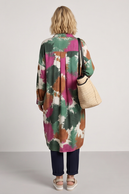 Macie Ink Print Shirt Green - Image 7