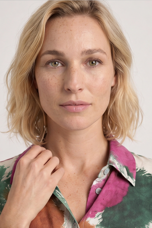 Macie Ink Print Shirt Green - Image 3
