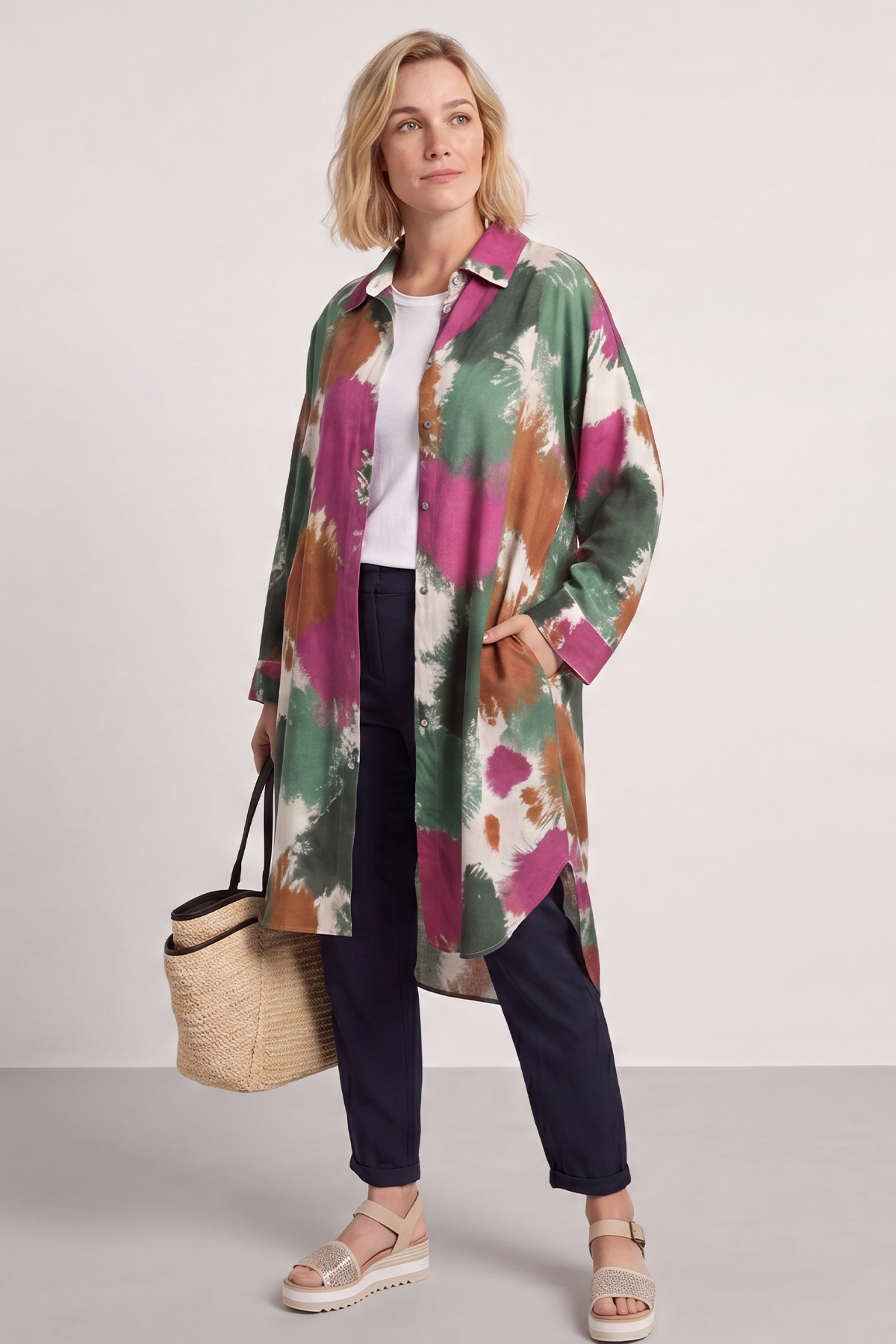 Macie Ink Print Shirt Green