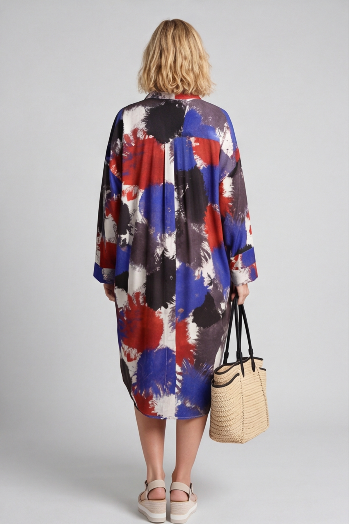 Macie Ink Print Shirt Royal Blue