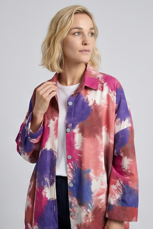 Macie Ink Print Shirt Purple - Image 6