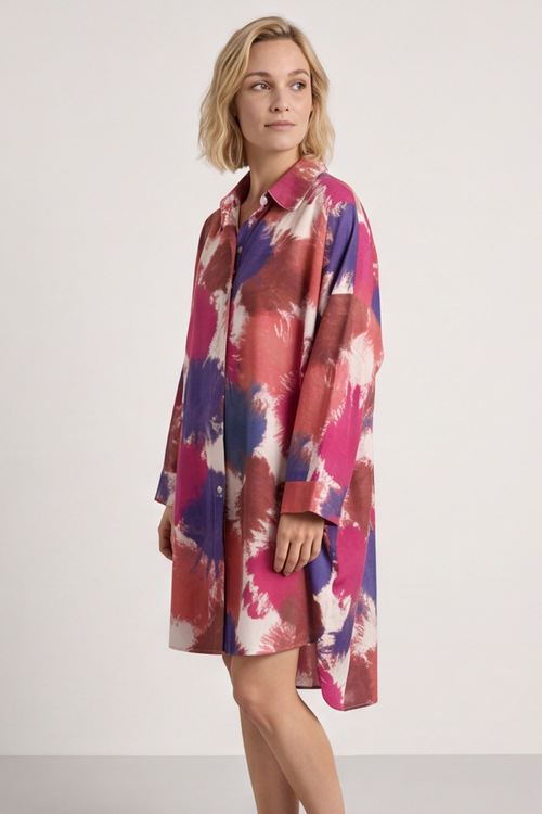 Macie Ink Print Shirt Purple - Image 1