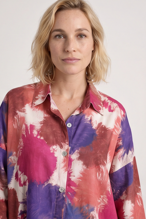 Macie Ink Print Shirt Purple - Image 2