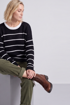 Maddison Stripe Knitted Jumper Black