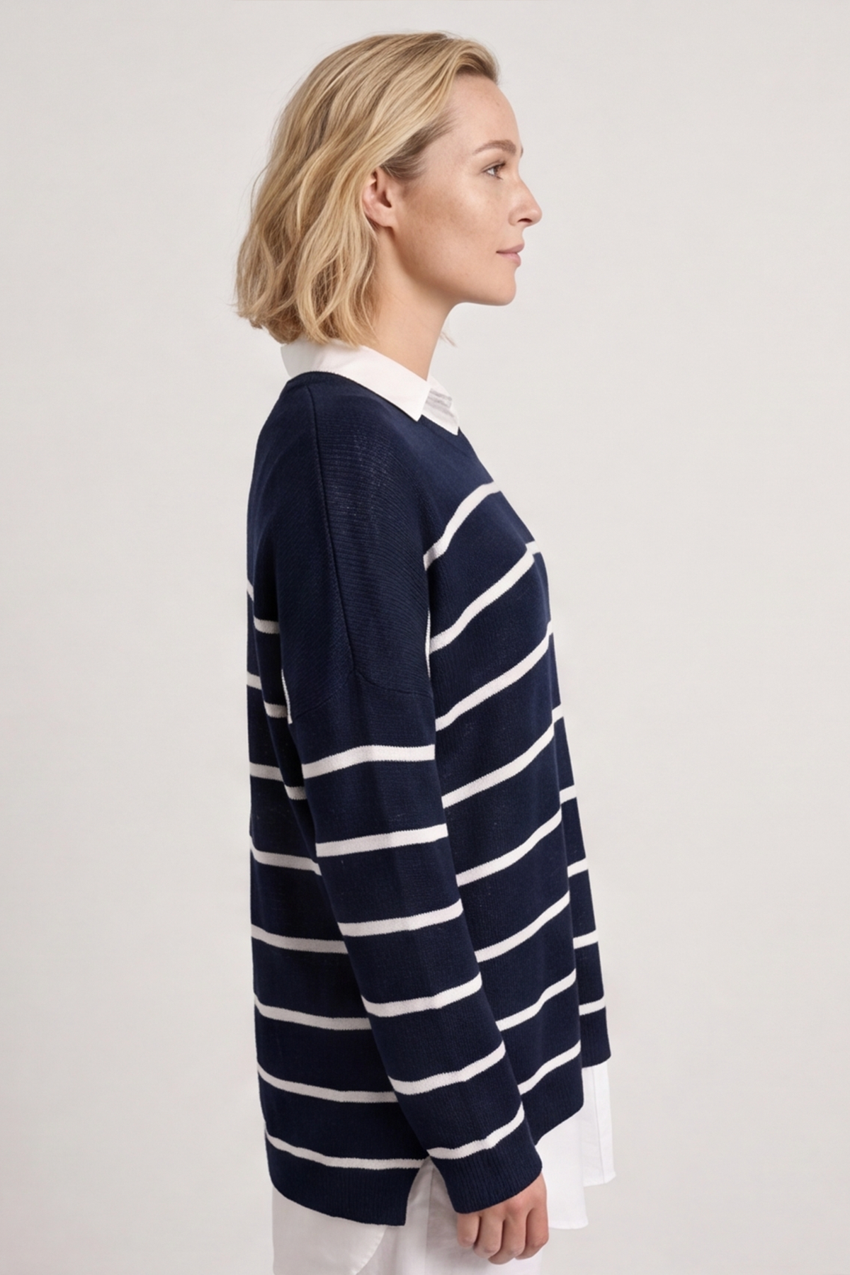 Maddison Stripe Knitted Jumper Navy