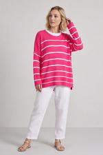 Maddison Stripe Knitted Jumper Fuchsia Fuchsia - Maddison Stripe Knitted Jumper Fuchsia