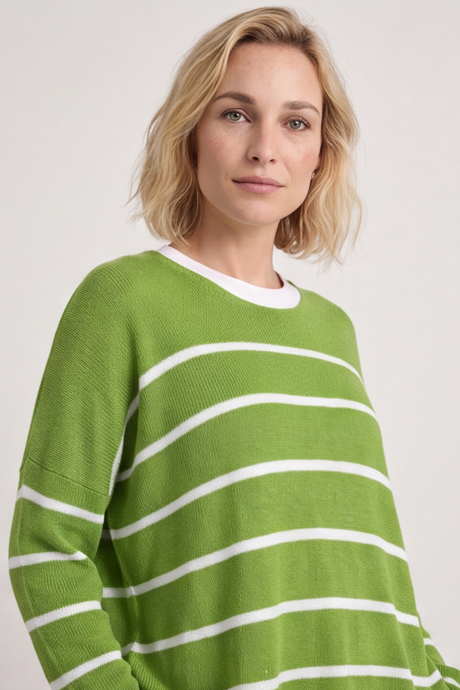 Maddison Stripe Knitted Jumper Green