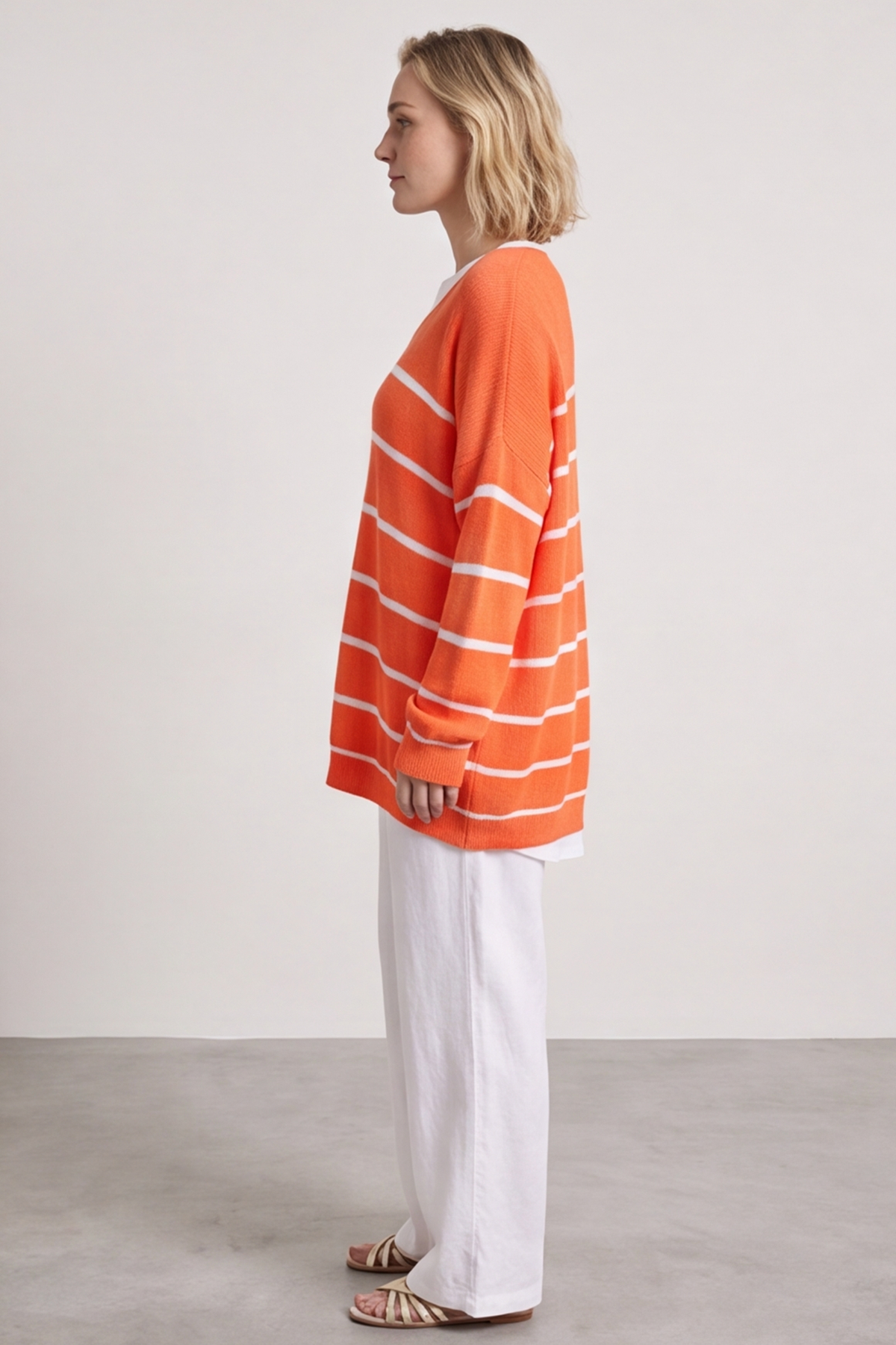 Maddison Stripe Knitted Jumper Orange