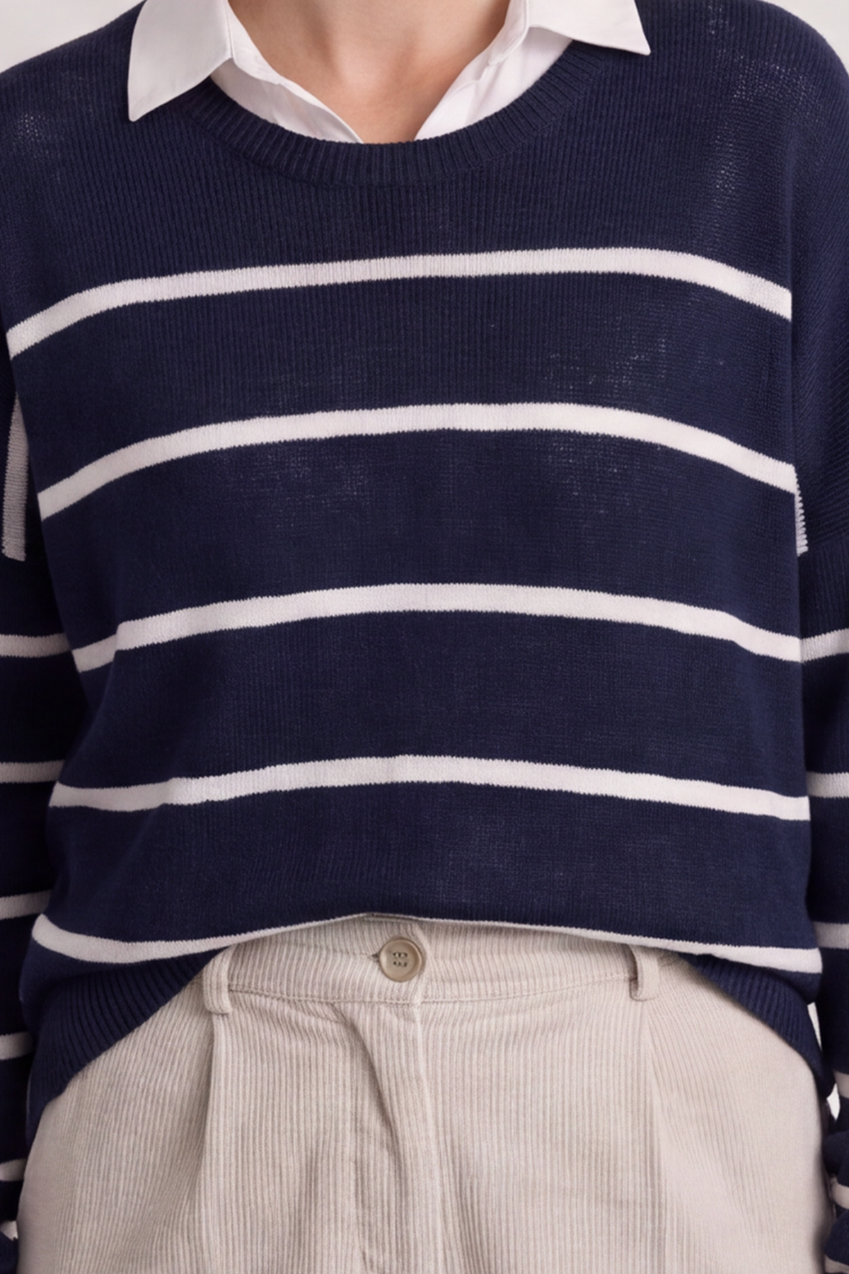 Maddison Stripe Knitted Jumper Navy