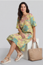 Madeline Floral Print Linen Dress Yellow