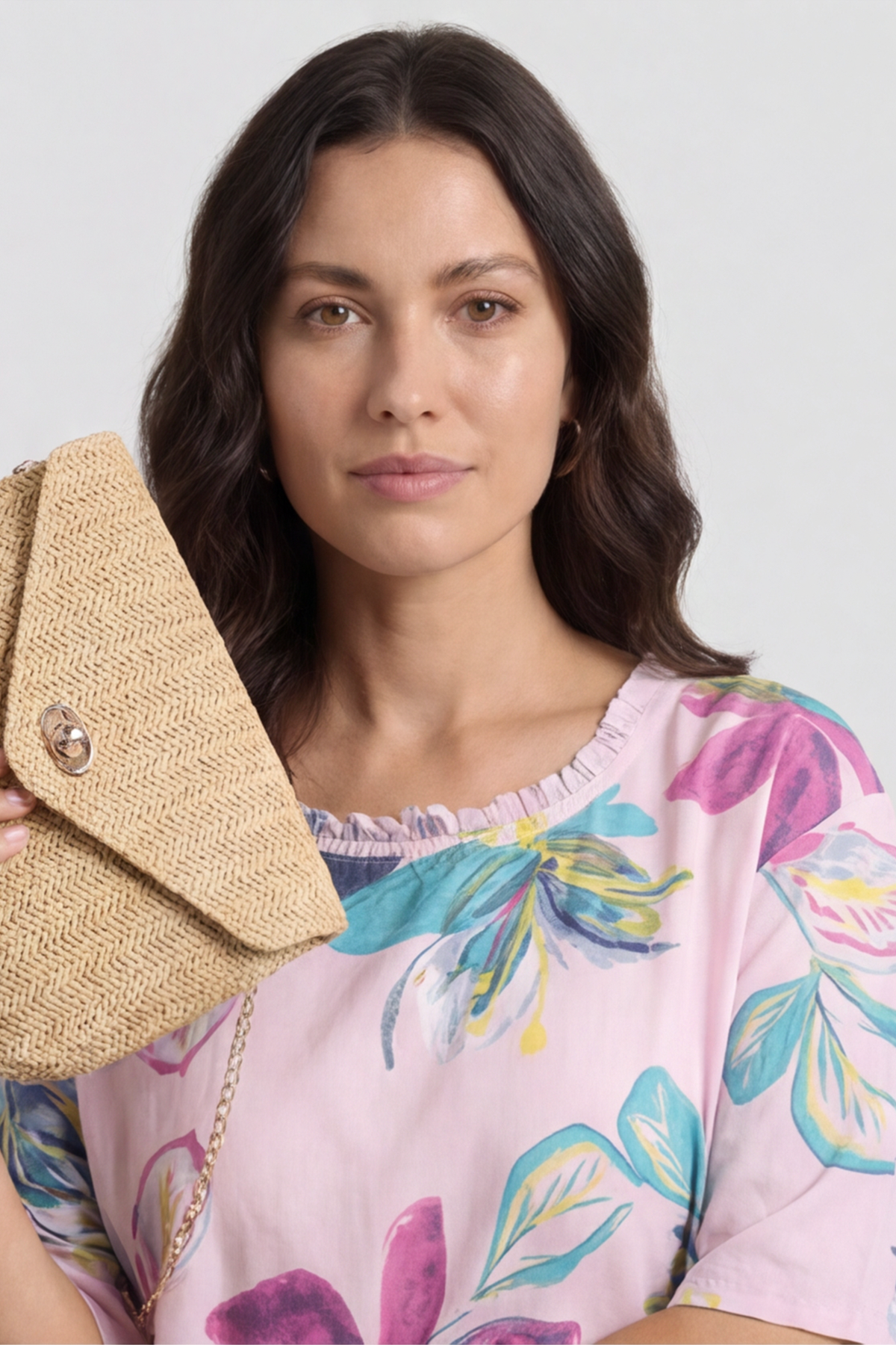 Mallory Print Linen Dress Pink