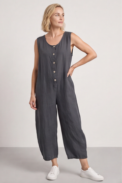 Margot Sleeveless Linen Jumpsuit Charcoal
