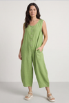 Margot Sleeveless Linen Jumpsuit Green