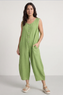Margot Sleeveless Linen Jumpsuit Green