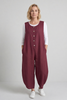 Margot Sleeveless Linen Jumpsuit Wine