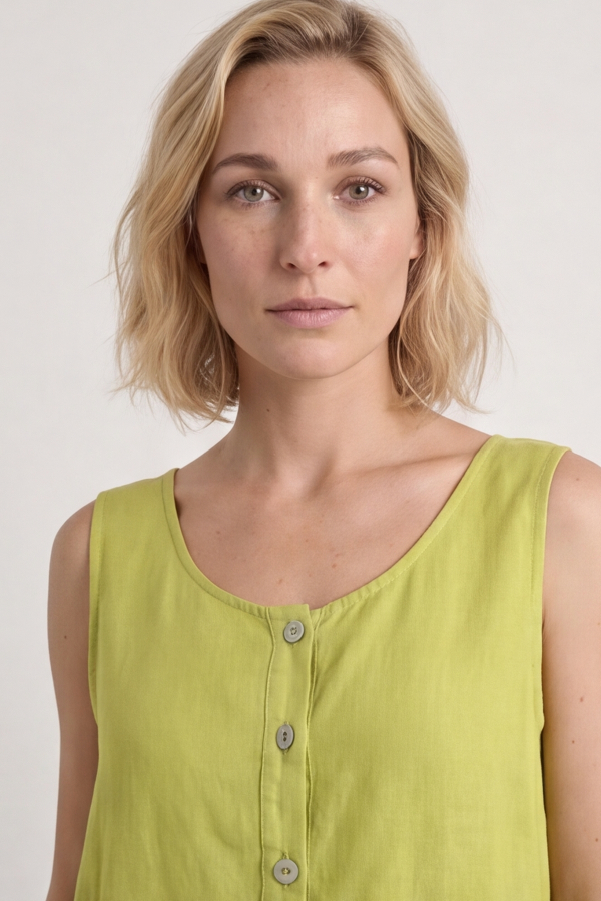 Margot Sleeveless Linen Jumpsuit Olive