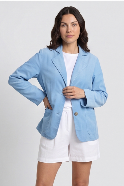Marina Needlecord Jacket Powder Blue - Image 4