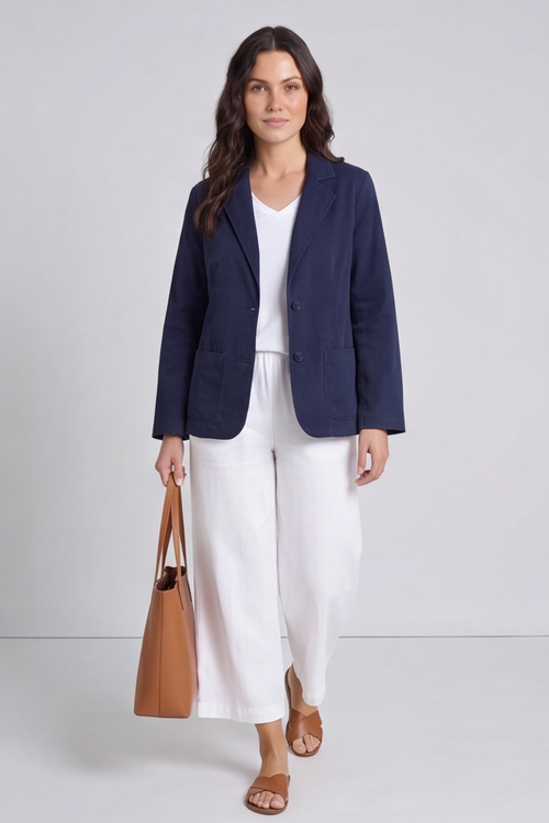 Marina Needlecord Jacket Navy - Image 3