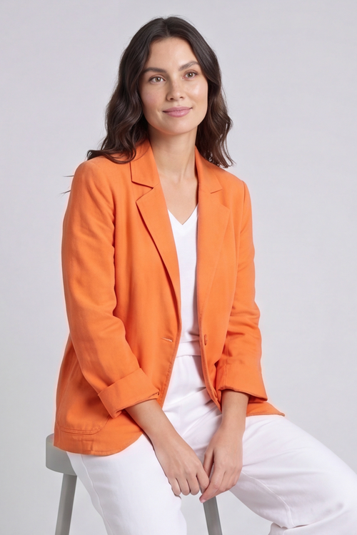 Marina Needlecord Jacket Orange - Image 2