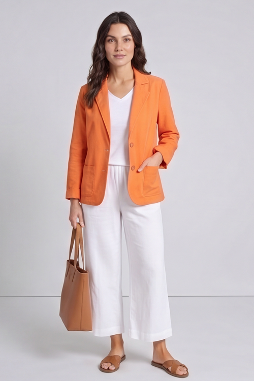 Marina Needlecord Jacket Orange - Image 3