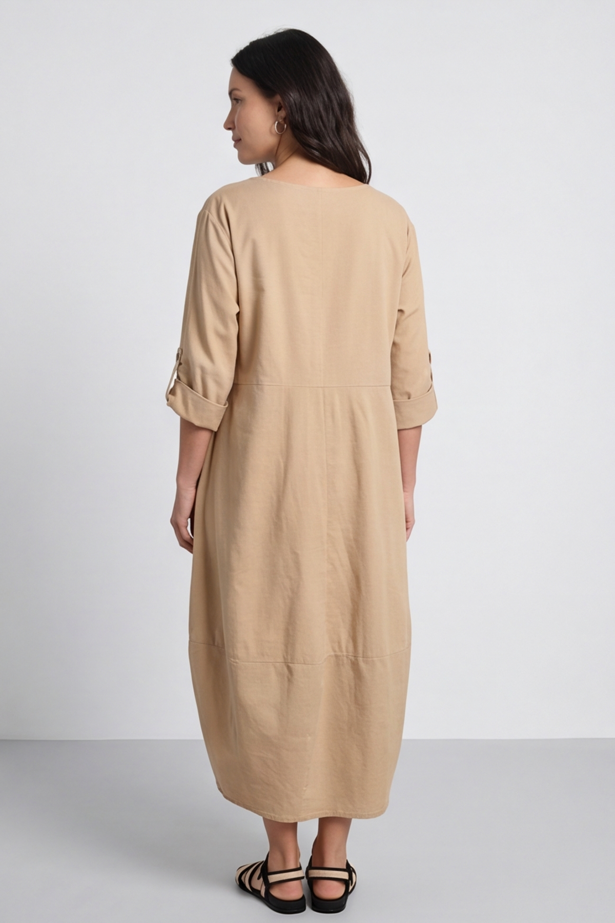 Melany Pocket Cotton Dress Camel