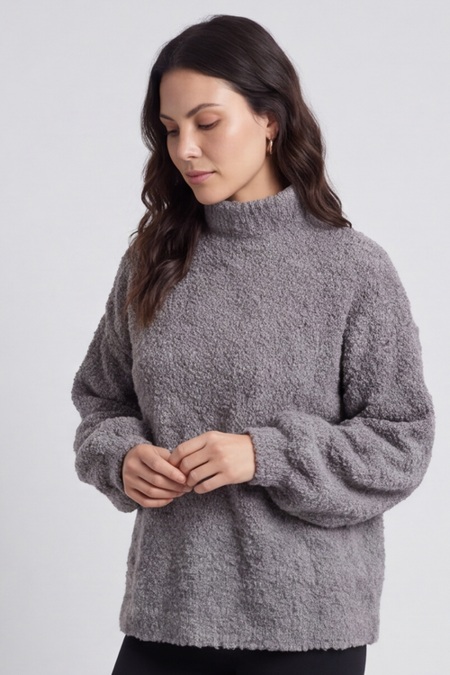 Melesina Boucle Jumper Mid Grey - Image 1