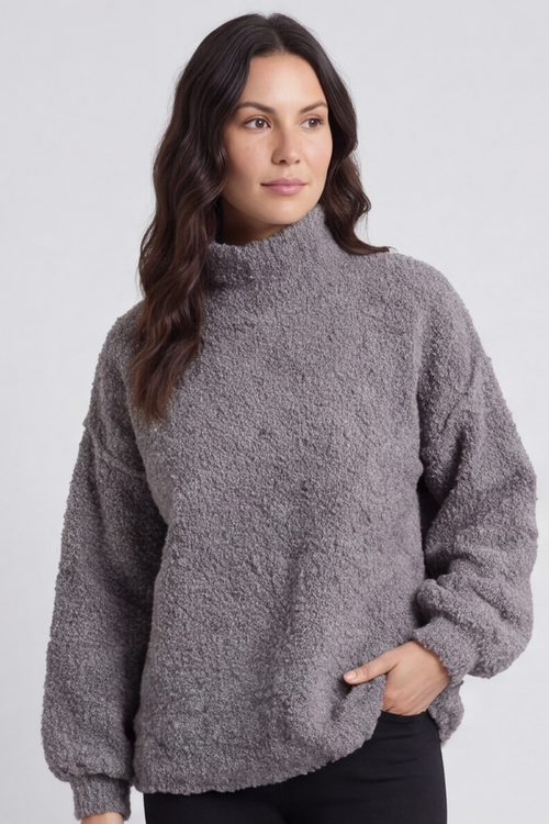 Melesina Boucle Jumper Mid Grey - Image 4