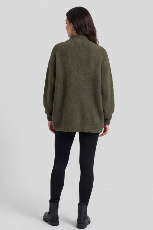 Melesina Boucle Jumper Khaki - Image 3