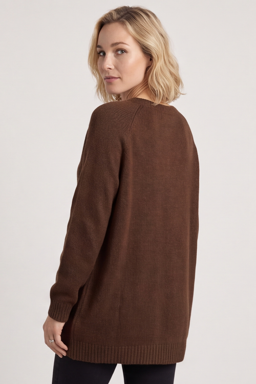 Melinda Bow Knitted Jumper Cocoa - Image 4