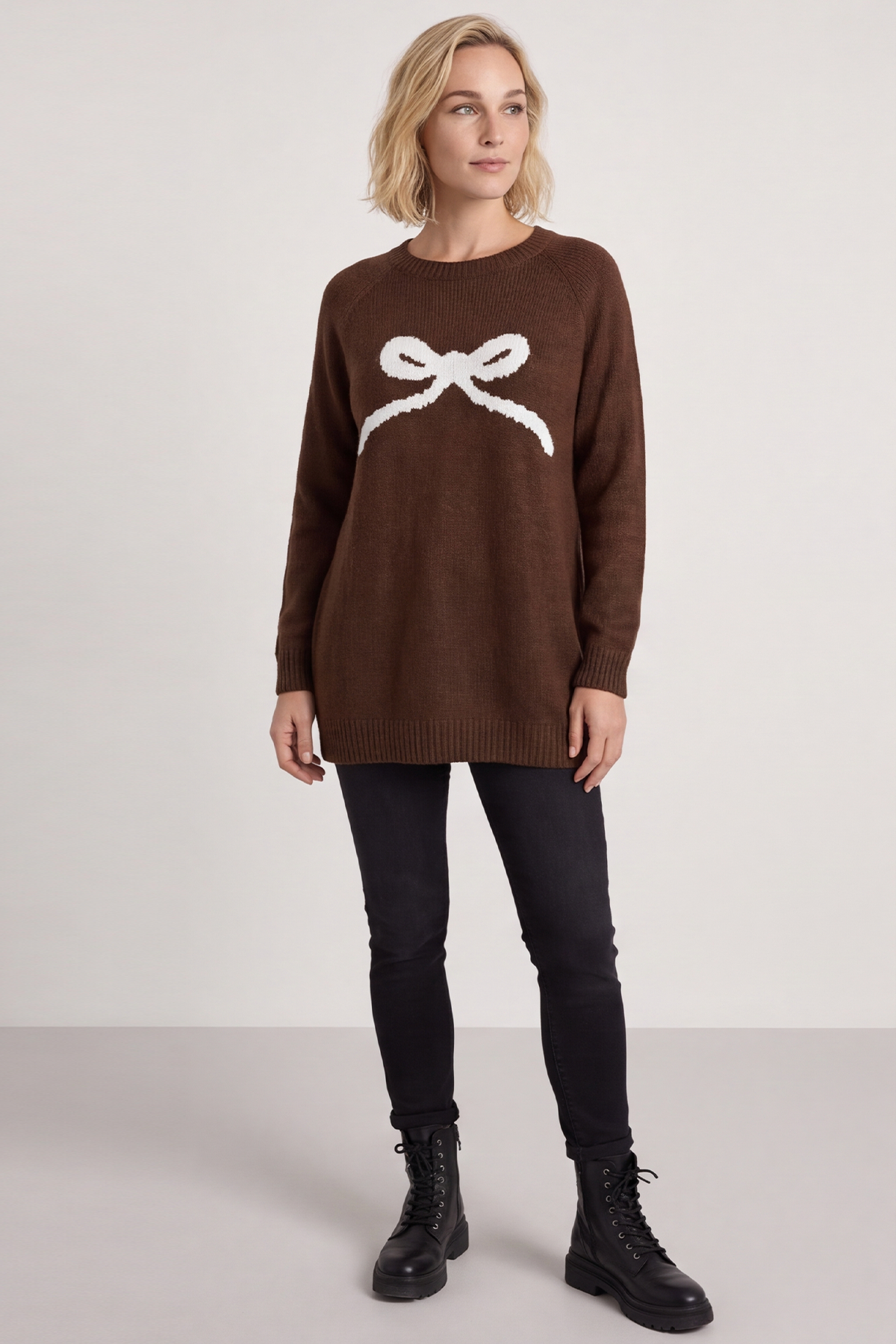 Melinda Bow Knitted Jumper Cocoa